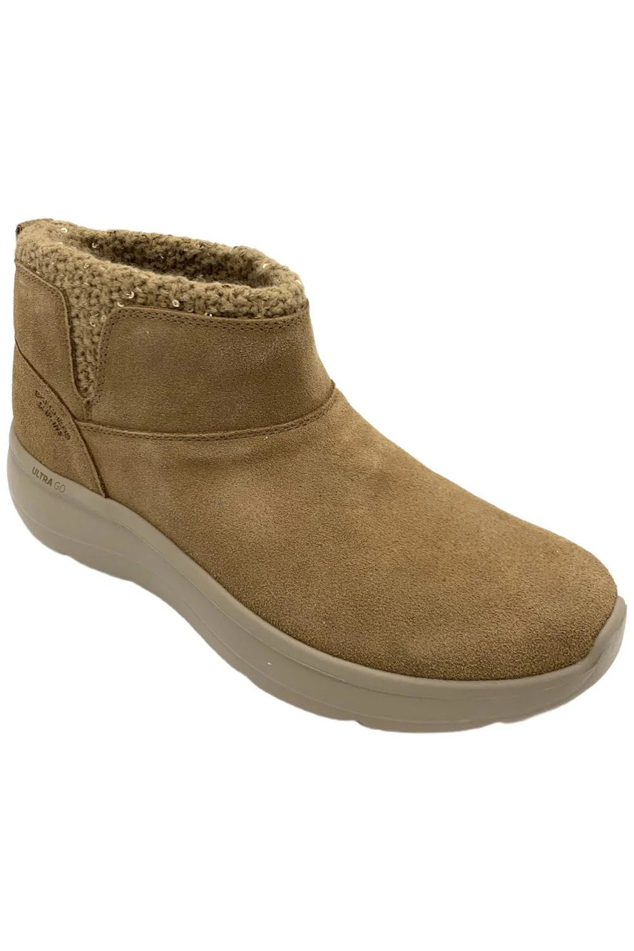 Skechers Women's Slip-ins Encore Water Repellent Suede Boots Chestnut - Medium